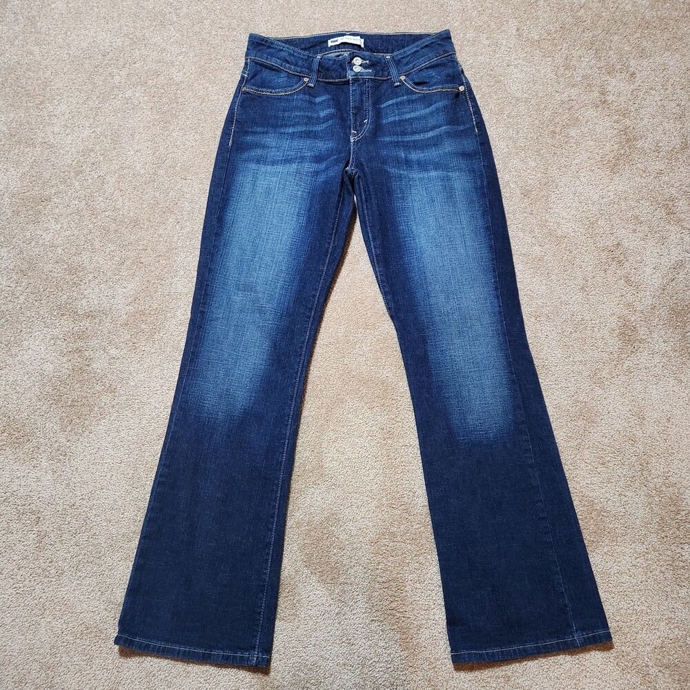 Levi's 529 Women 10 Curvy Bootcut Faded Dark Wash Flap Pockets Jeans